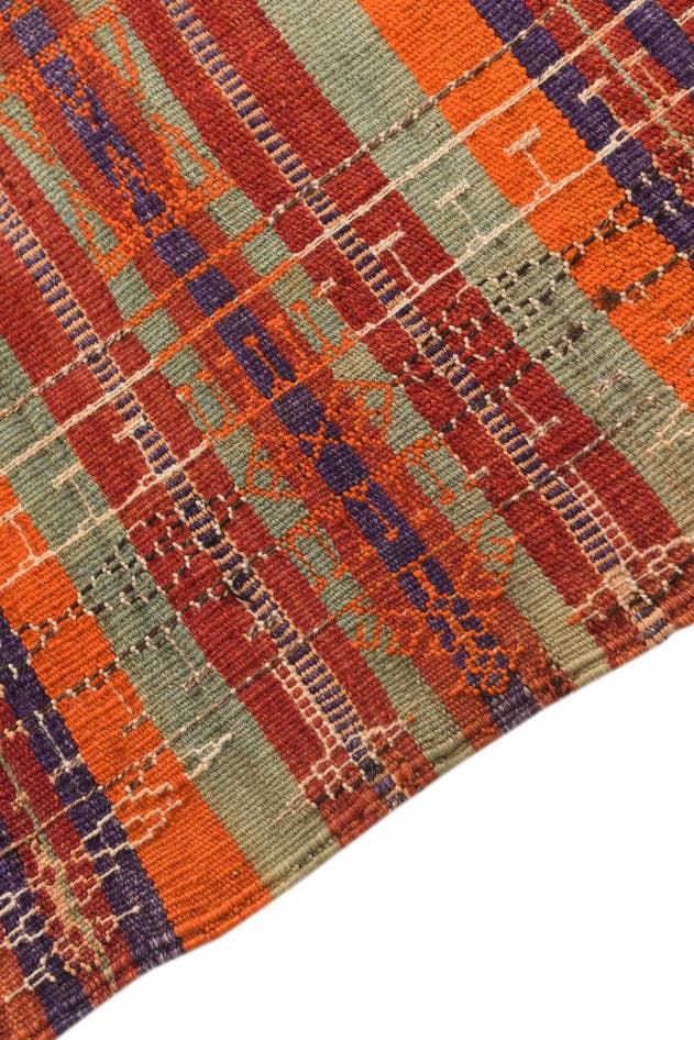 Detail image of 4' x 9' 1 Hand Woven Kilim Fars Wool Runner Rug