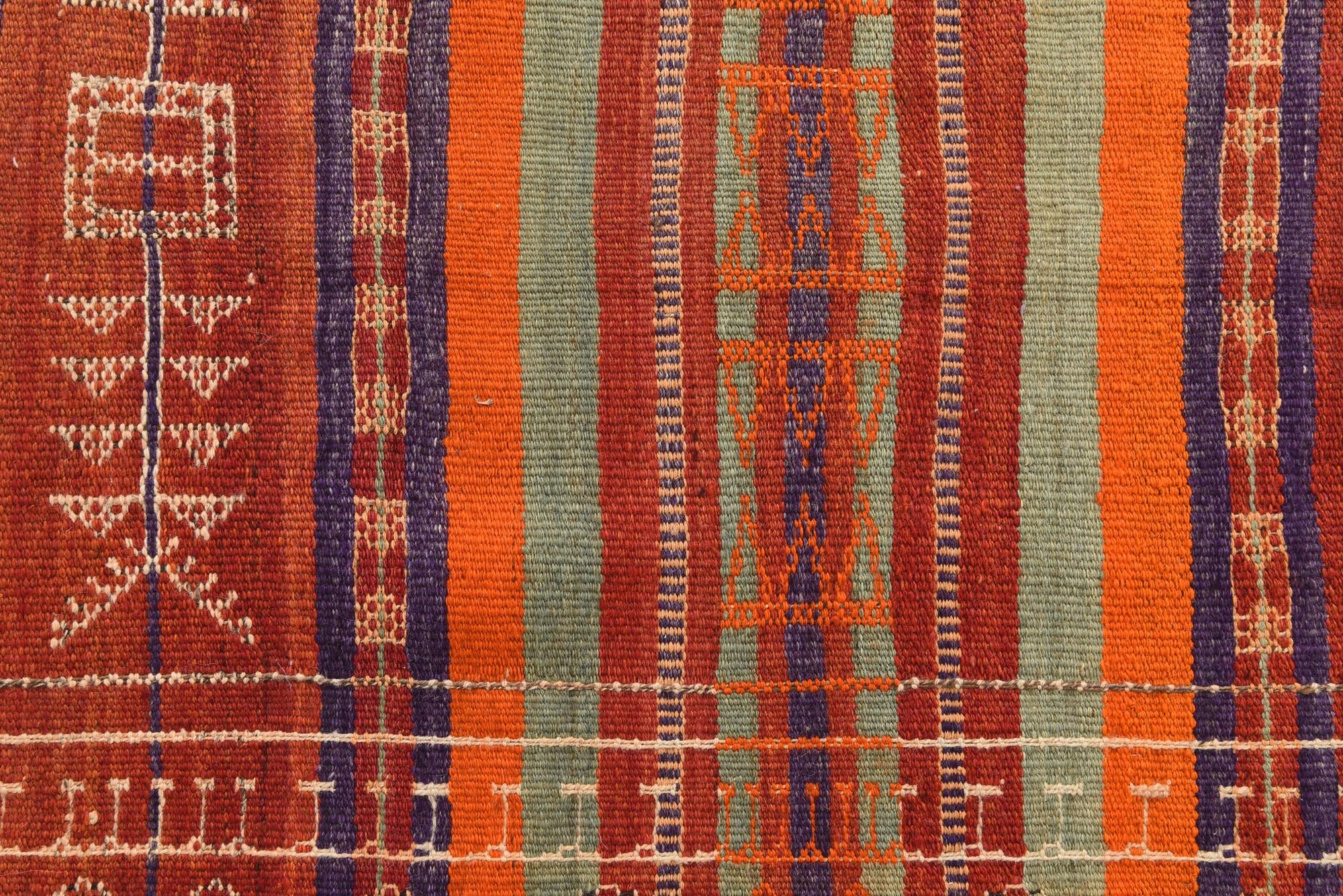 4' x 9' 1 Hand Woven Kilim Fars Wool Runner Rug