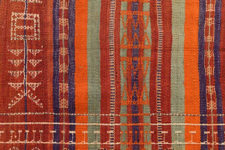 4' x 9' 1 Hand Woven Kilim Fars Wool Runner Rug