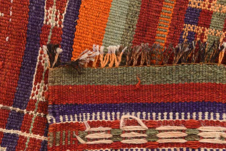 4' x 9' 1 Hand Woven Kilim Fars Wool Runner Rug