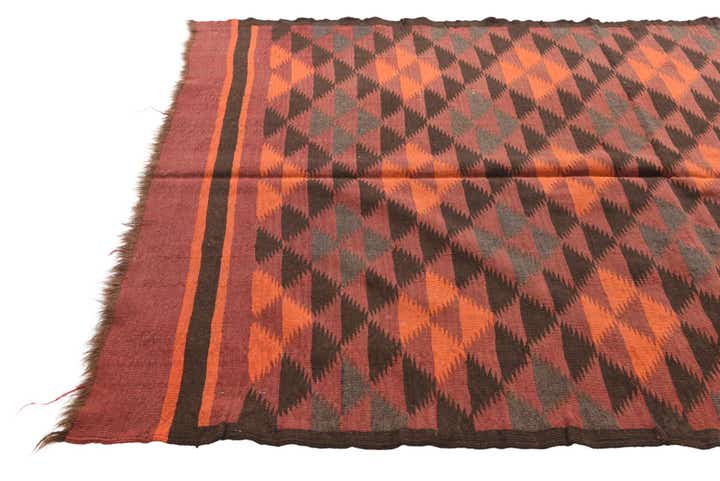 4' 5 x 13' 3 Hand Woven Kilim Fars Wool Runner Rug