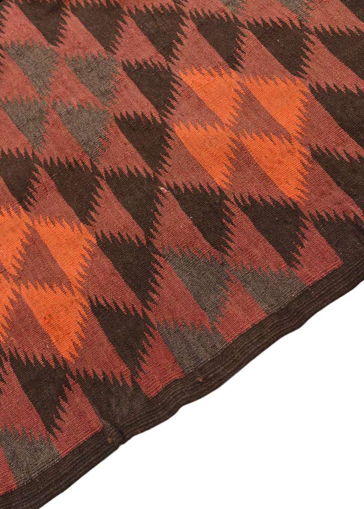 4' 5 x 13' 3 Hand Woven Kilim Fars Wool Runner Rug