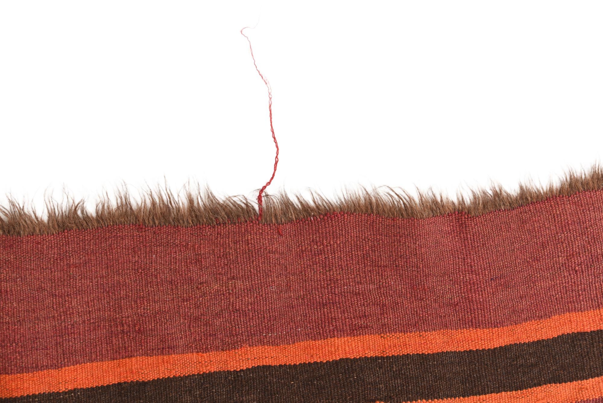 4' 5 x 13' 3 Hand Woven Kilim Fars Wool Runner Rug