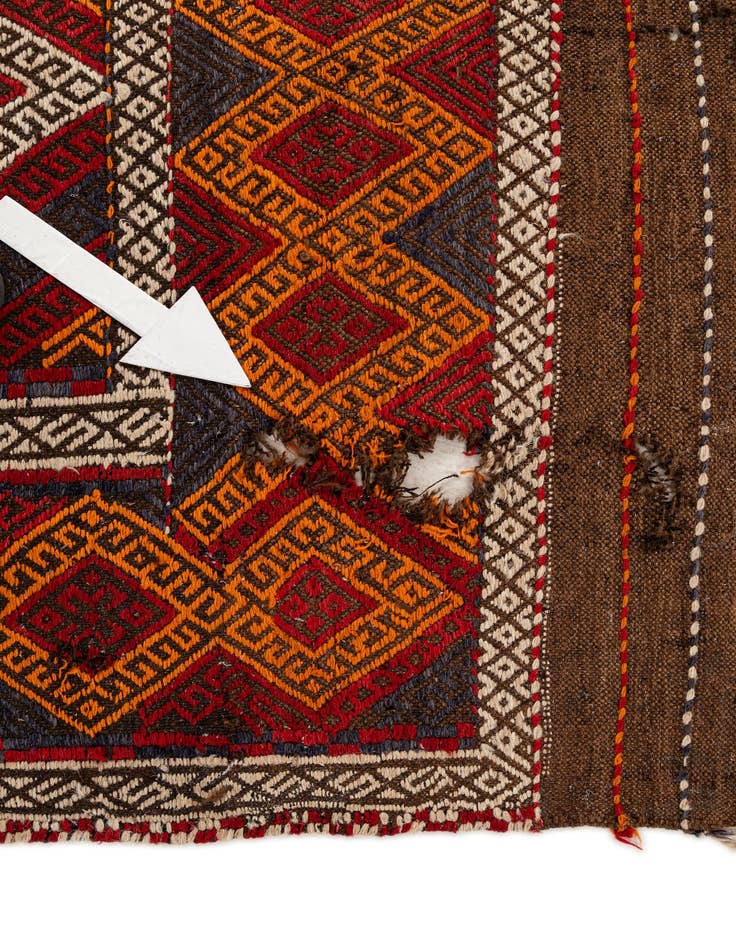 Detail image of 5' 3 x 11' 2  Hand Woven Kilim Fars Wool Runner Rug