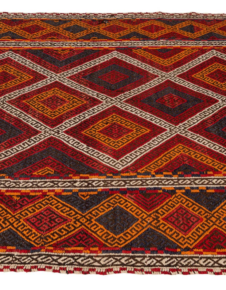 Detail image of 5' 3 x 11' 2  Hand Woven Kilim Fars Wool Runner Rug