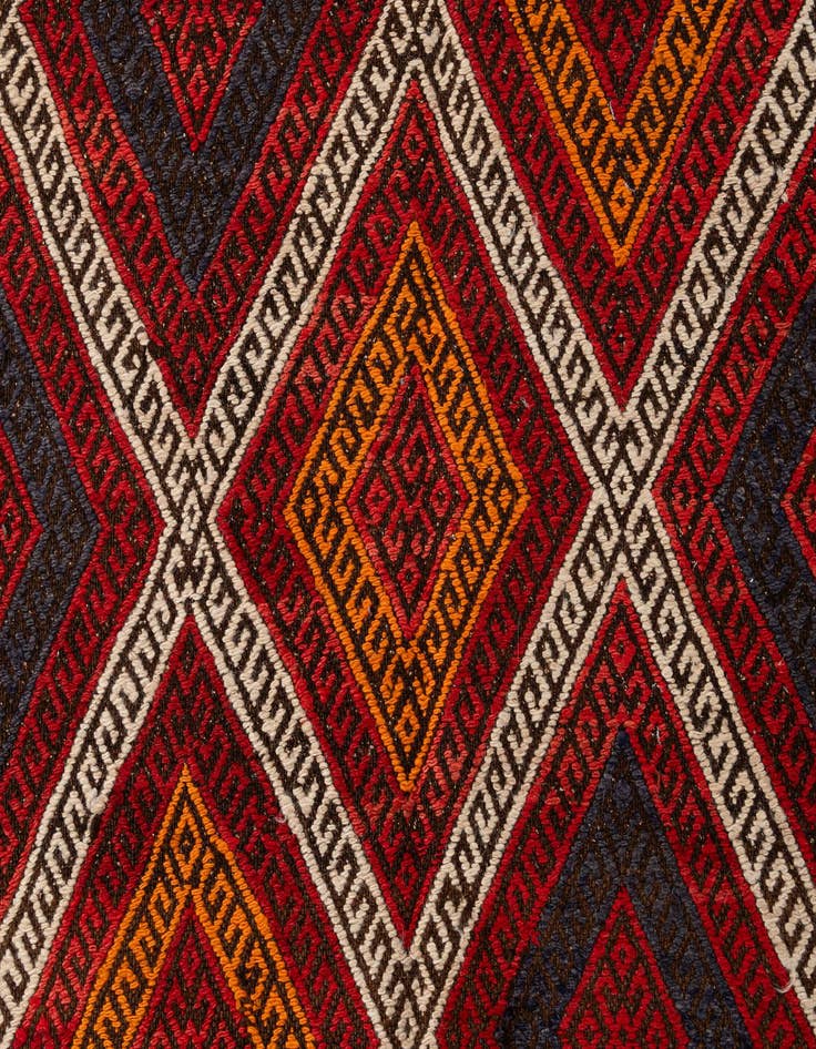 Detail image of 5' 3 x 11' 2  Hand Woven Kilim Fars Wool Runner Rug