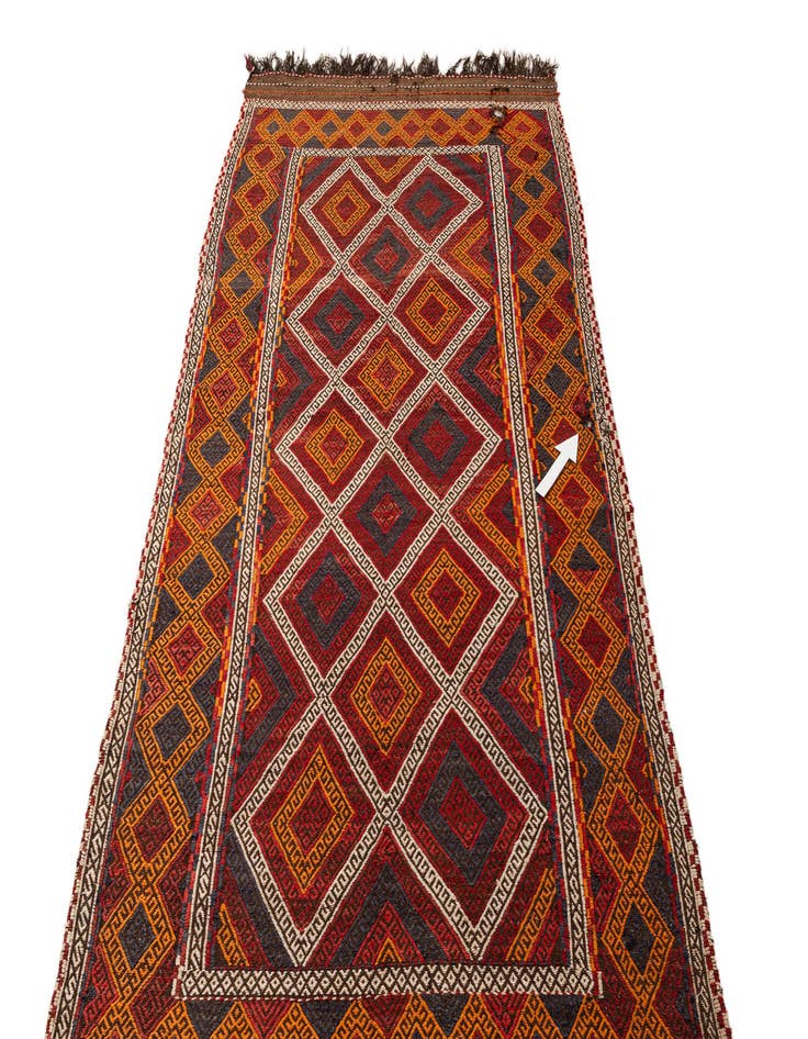 Detail image of 5' 3 x 11' 2  Hand Woven Kilim Fars Wool Runner Rug