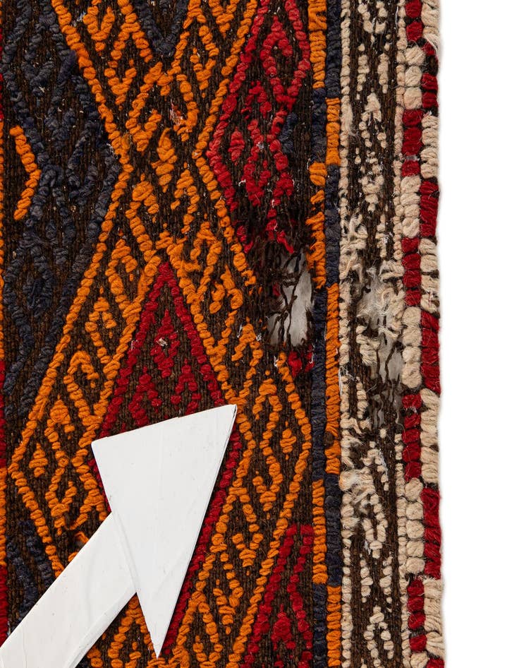 Detail image of 5' 3 x 11' 2  Hand Woven Kilim Fars Wool Runner Rug