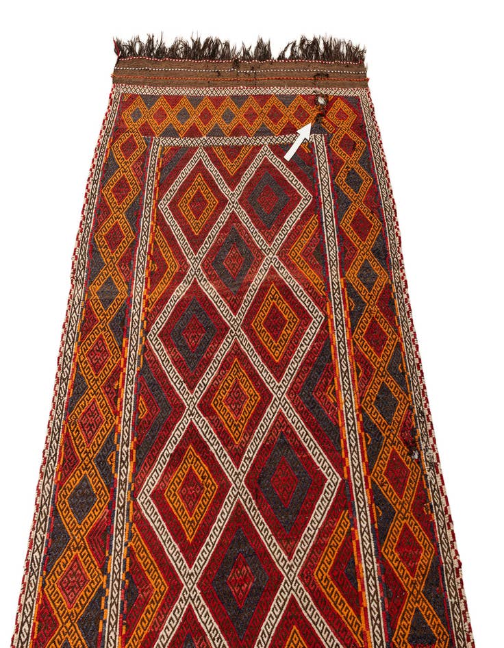 Detail image of 5' 3 x 11' 2  Hand Woven Kilim Fars Wool Runner Rug