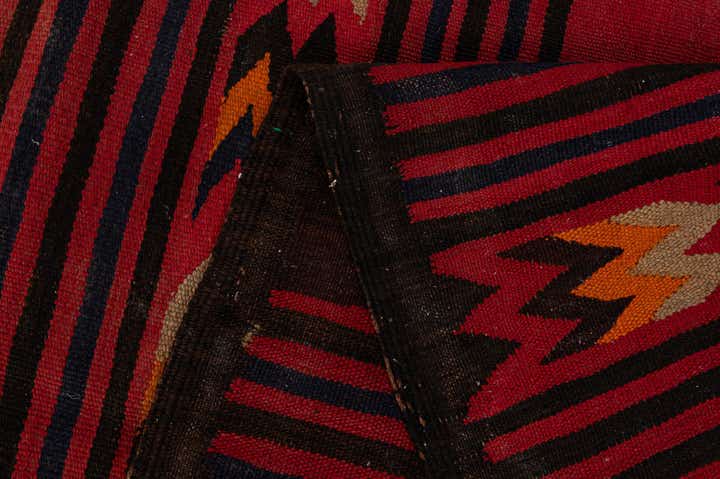 4' 9 x 11' 7 Hand Woven Kilim Fars Wool Runner Rug