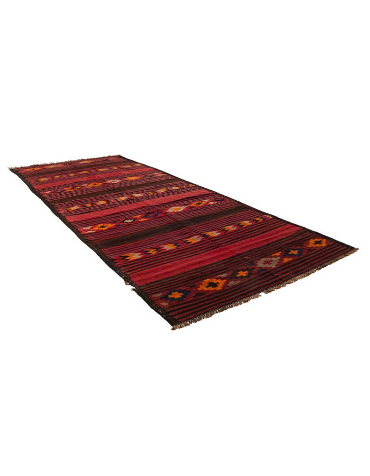 Detail image of 4' 9 x 11' 7 Hand Woven Kilim Fars Wool Runner Rug