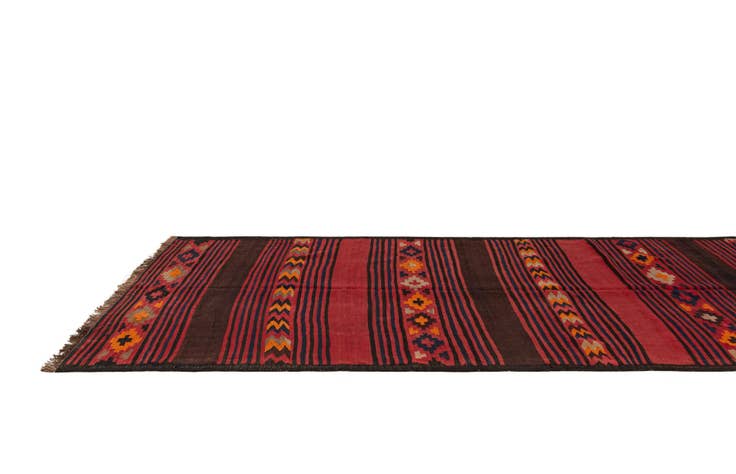 Detail image of 4' 9 x 11' 7 Hand Woven Kilim Fars Wool Runner Rug