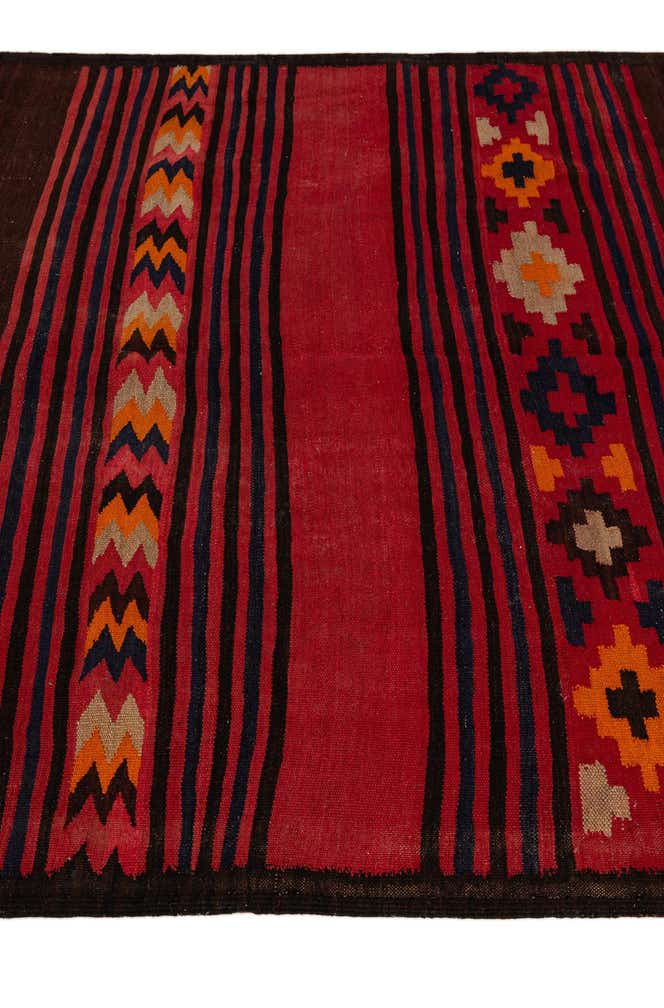 4' 9 x 11' 7 Hand Woven Kilim Fars Wool Runner Rug