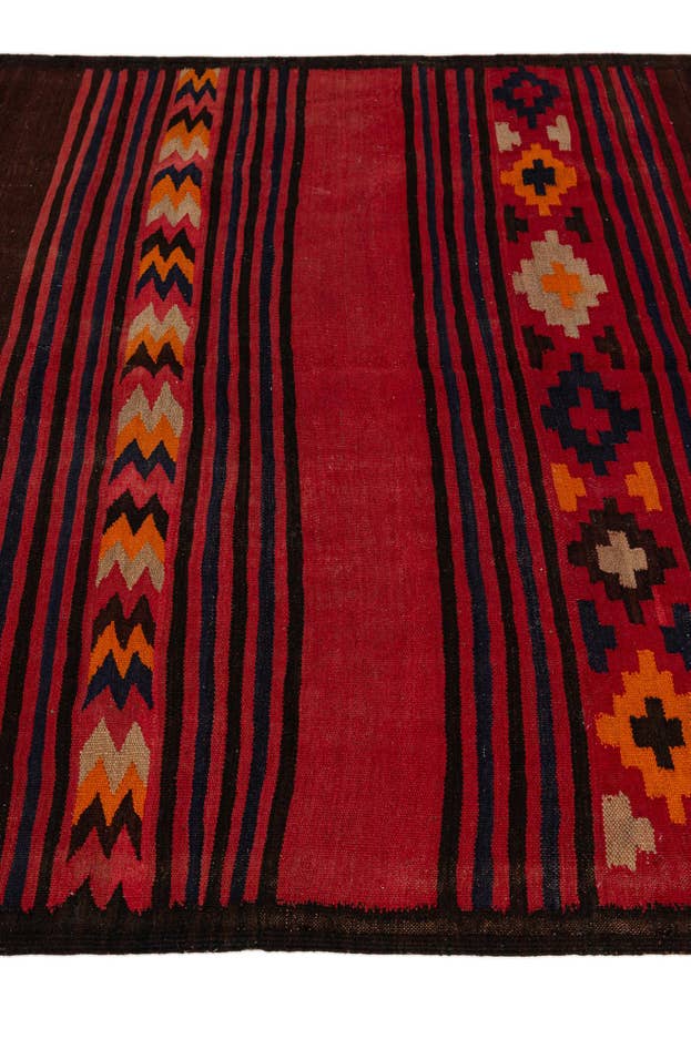 Detail image of 4' 9 x 11' 7 Hand Woven Kilim Fars Wool Runner Rug