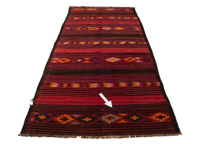 4' 9 x 11' 7 Hand Woven Kilim Fars Wool Runner Rug