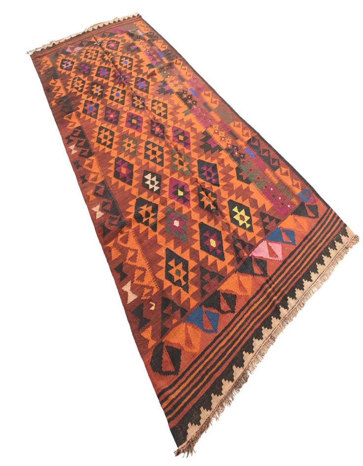 Detail image of 5' x 10' 10  Hand Woven Kilim Fars Wool Runner Rug