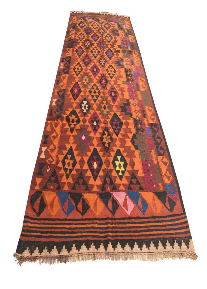 5' x 10' 10 Hand Woven Kilim Fars Wool Runner Rug
