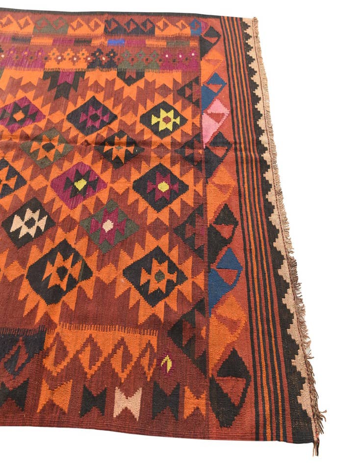 Detail image of 5' x 10' 10  Hand Woven Kilim Fars Wool Runner Rug
