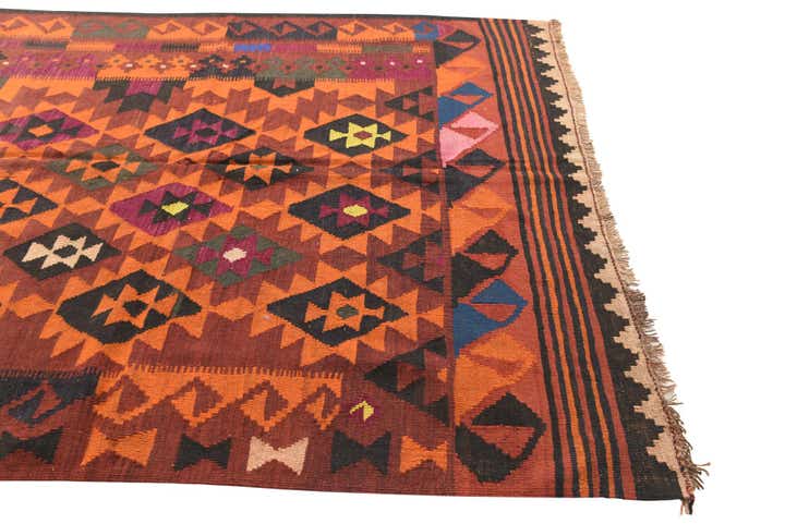 5' x 10' 10 Hand Woven Kilim Fars Wool Runner Rug