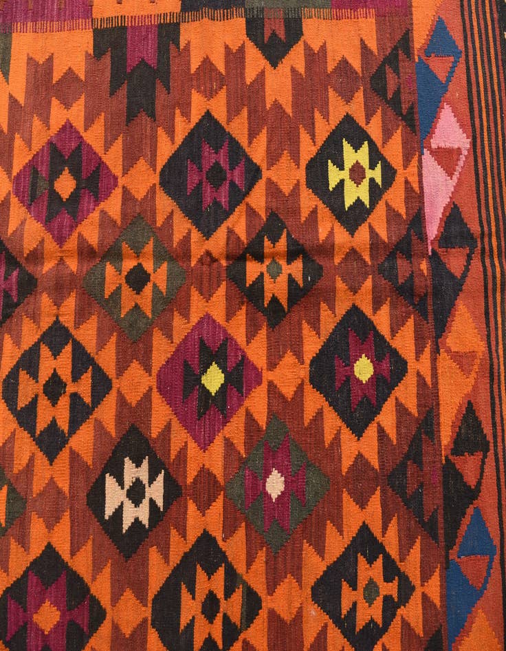 Detail image of 5' x 10' 10  Hand Woven Kilim Fars Wool Runner Rug