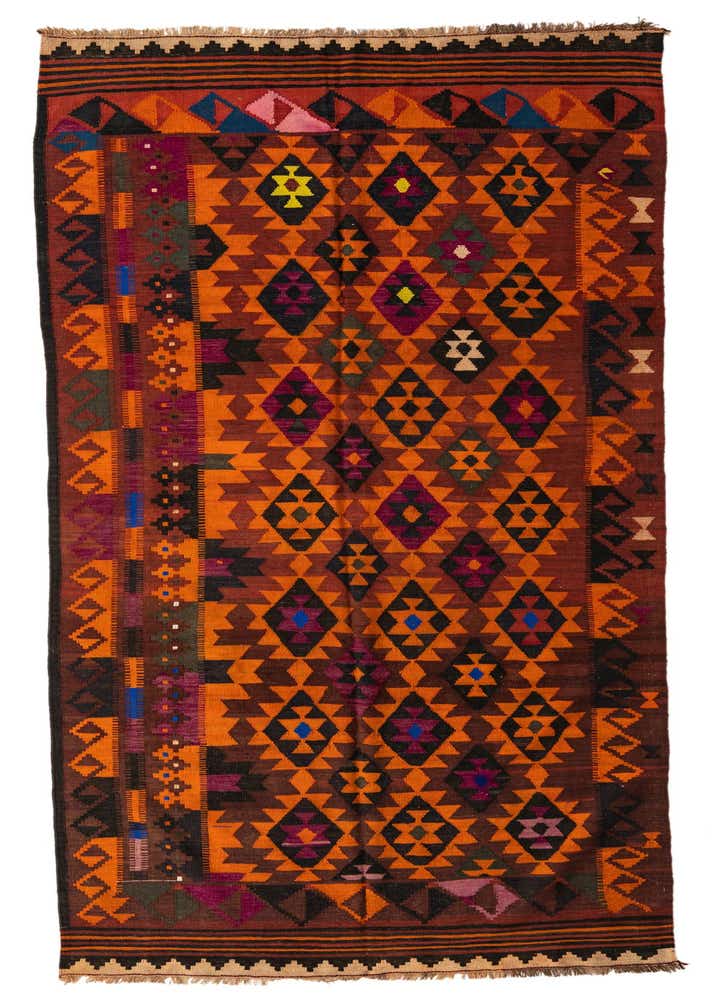 5' x 10' 10 Hand Woven Kilim Fars Wool Runner Rug