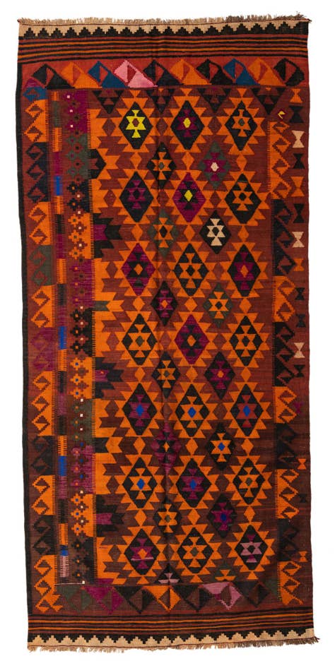 Detail image of 5' x 10' 10 Hand Woven Kilim Fars Wool Runner Rug
