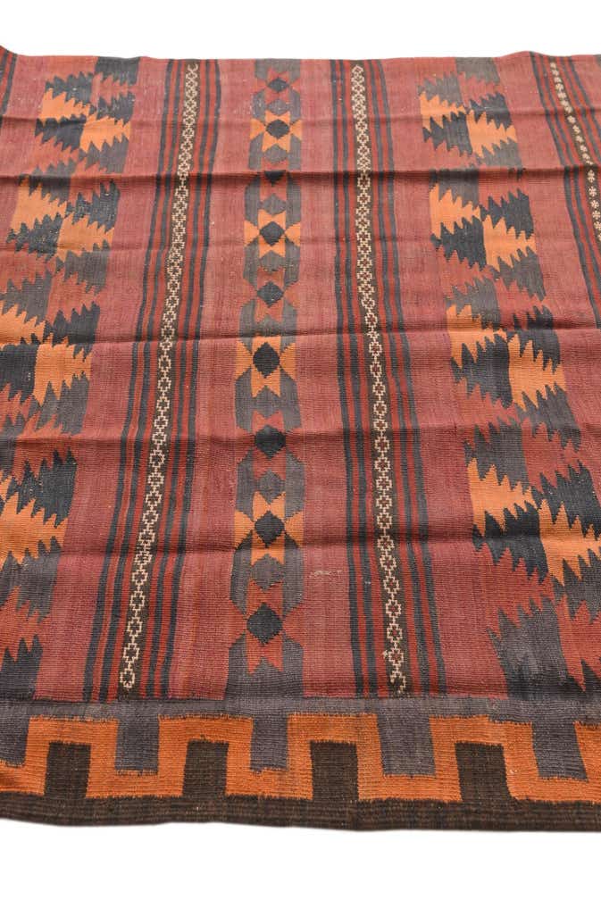 4' 4 x 11' Hand Woven Kilim Fars Wool Runner Rug