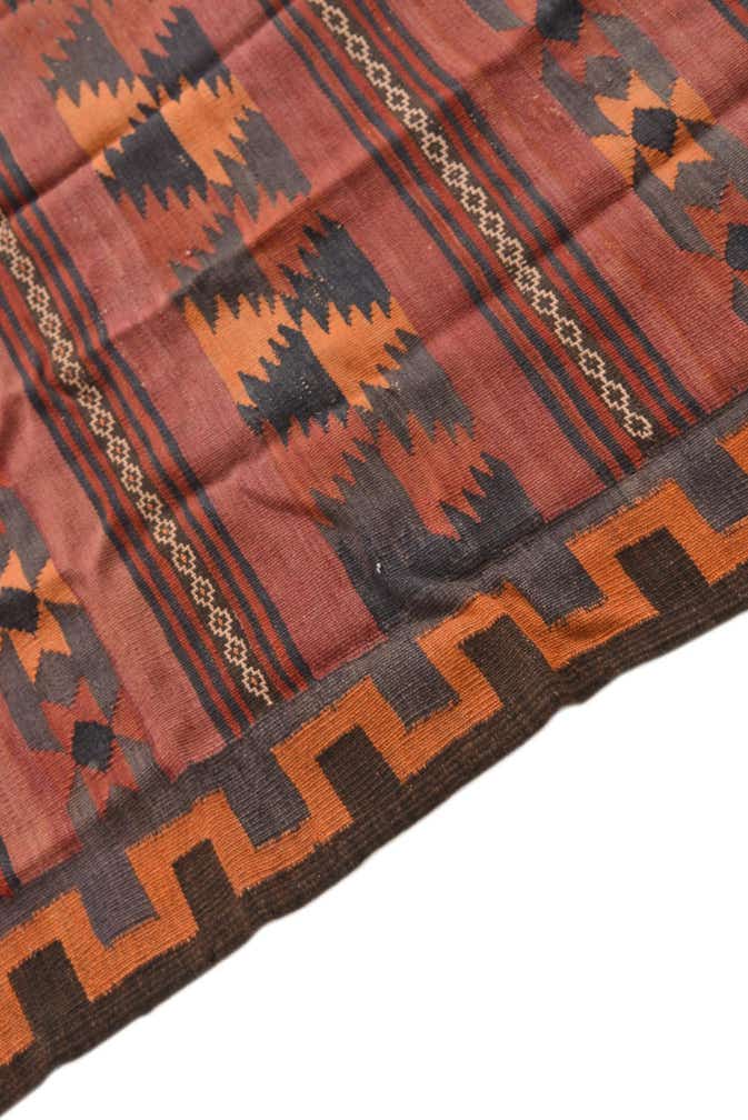 4' 4 x 11' Hand Woven Kilim Fars Wool Runner Rug