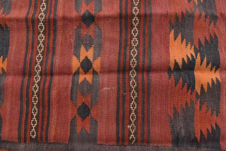 4' 4 x 11' Hand Woven Kilim Fars Wool Runner Rug
