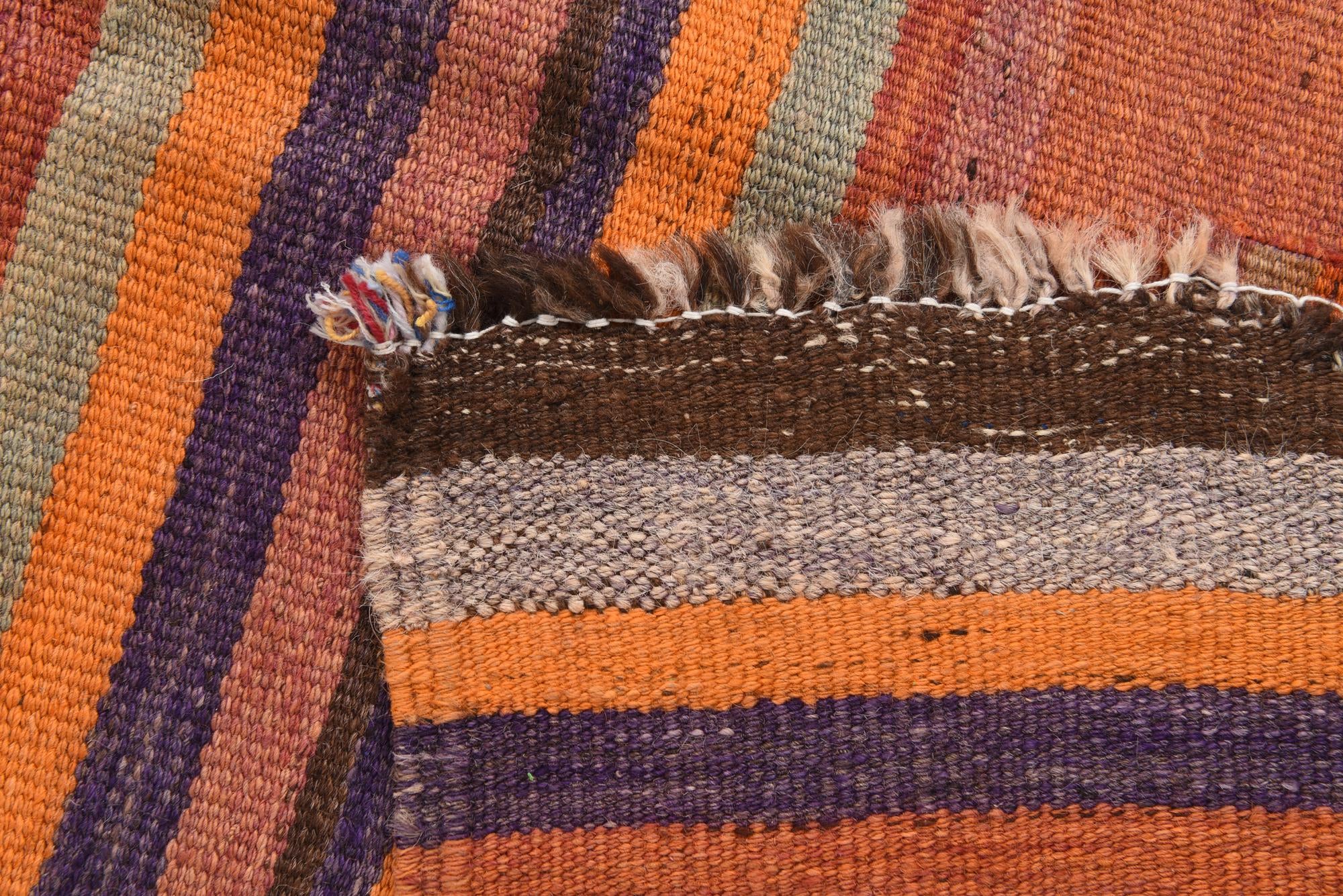 4' 7 x 14' 8 Hand Woven Kilim Fars Wool Runner Rug