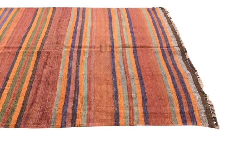 4' 7 x 14' 8 Hand Woven Kilim Fars Wool Runner Rug