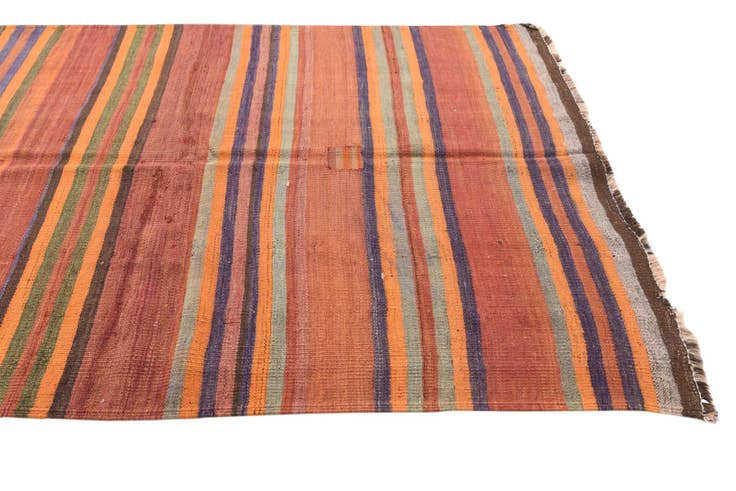 Detail image of 4' 7 x 14' 8 Hand Woven Kilim Fars Wool Runner Rug