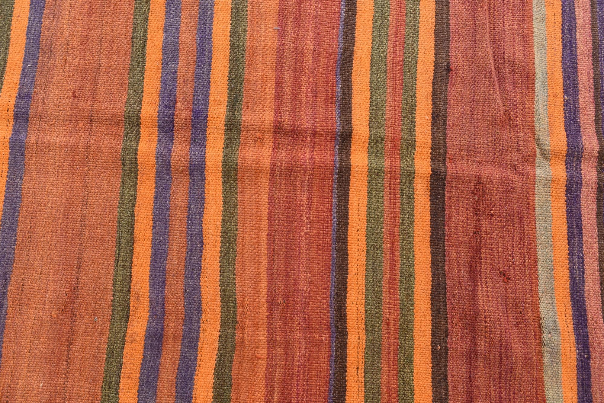 4' 7 x 14' 8 Hand Woven Kilim Fars Wool Runner Rug