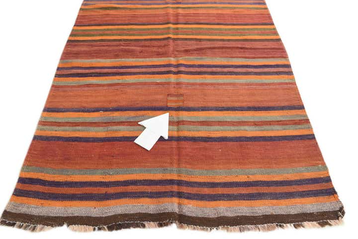 4' 7 x 14' 8 Hand Woven Kilim Fars Wool Runner Rug