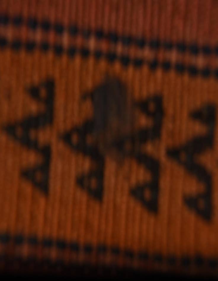 Detail image of 4' 3 x 9' 7  Hand Woven Kilim Fars Wool Runner Rug