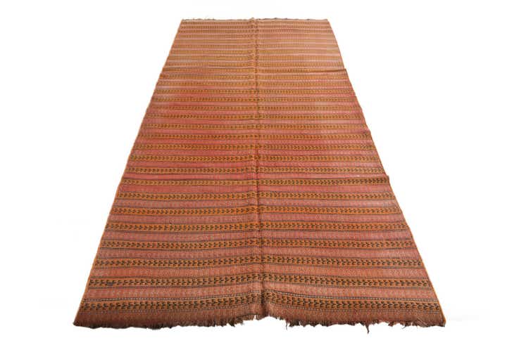 4' 3 x 9' 7 Hand Woven Kilim Fars Wool Runner Rug