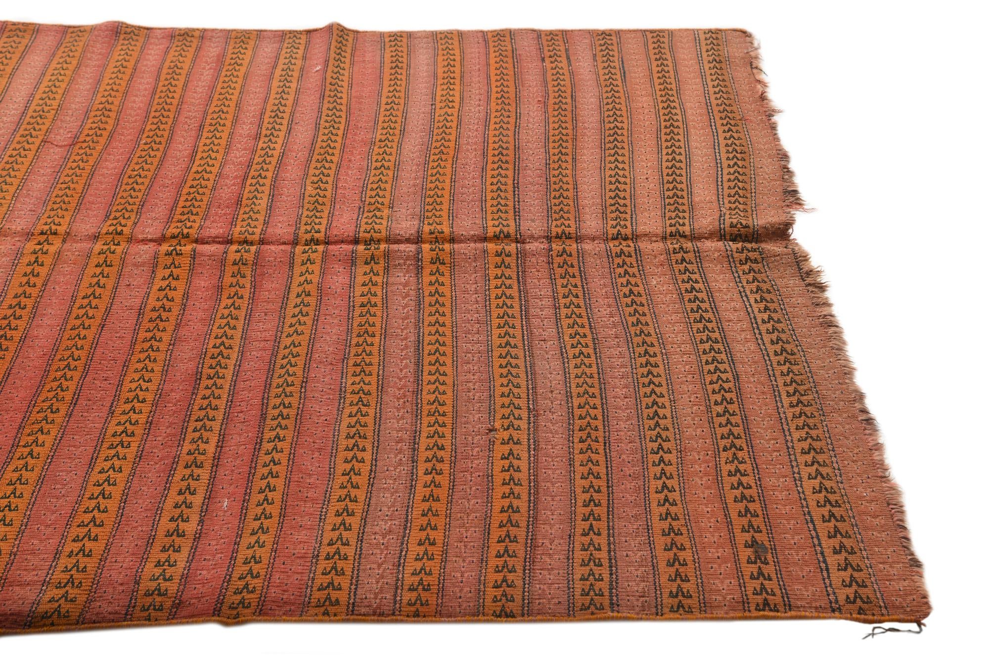 4' 3 x 9' 7 Hand Woven Kilim Fars Wool Runner Rug