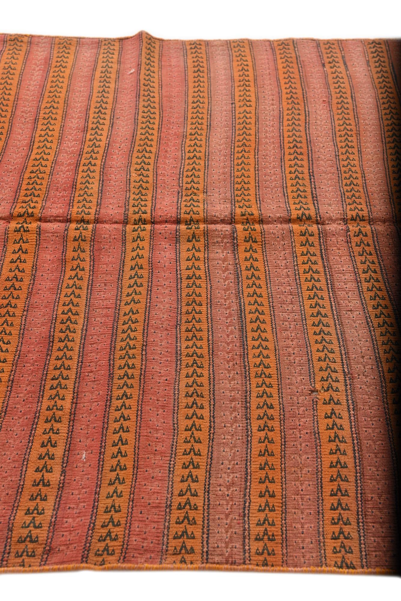 4' 3 x 9' 7 Hand Woven Kilim Fars Wool Runner Rug