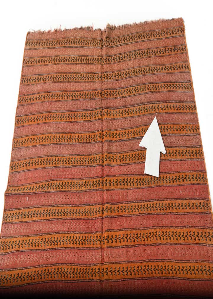 4' 3 x 9' 7 Hand Woven Kilim Fars Wool Runner Rug