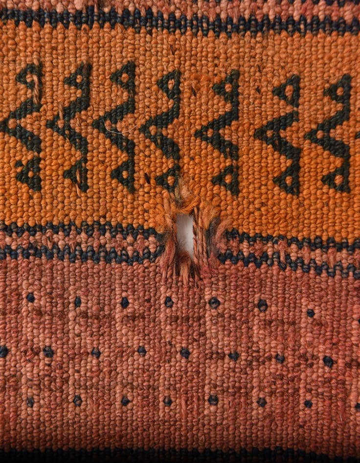 Detail image of 4' 3 x 9' 7  Hand Woven Kilim Fars Wool Runner Rug