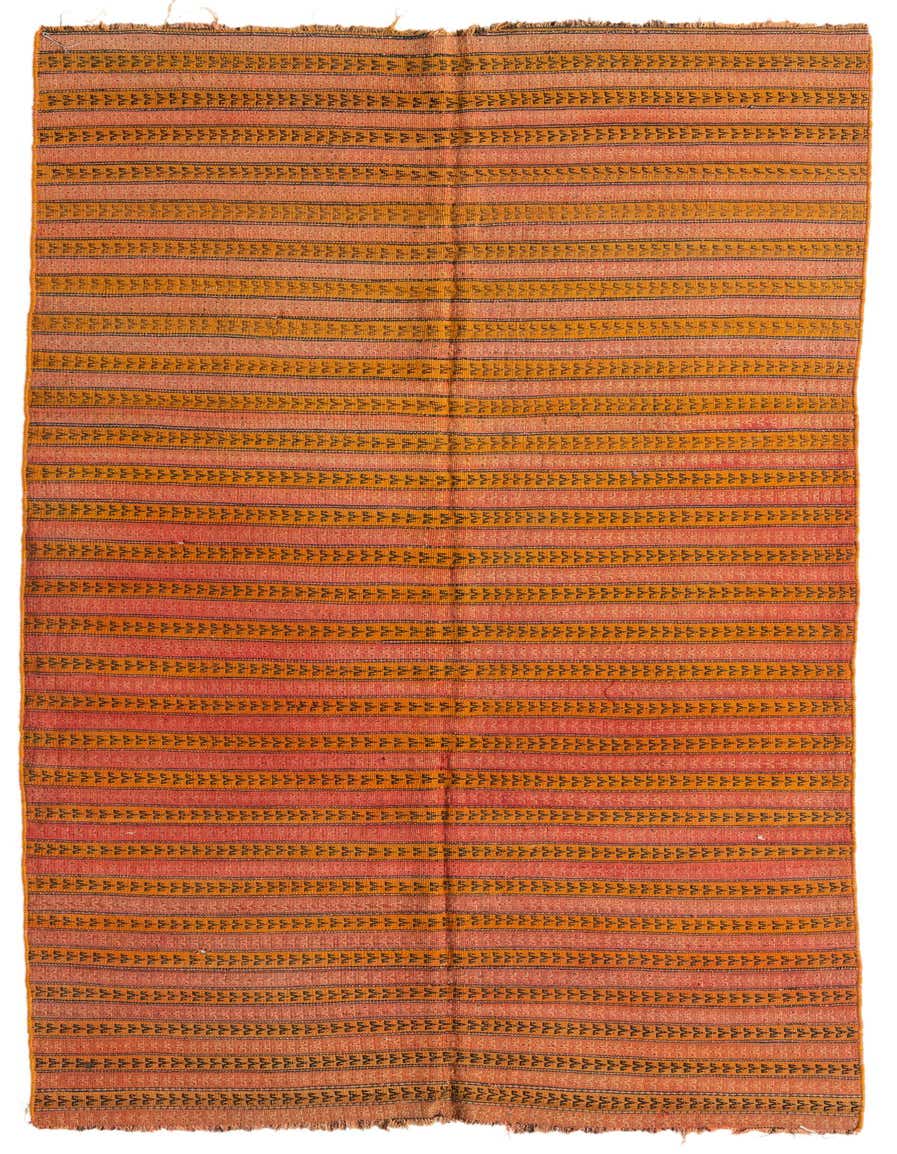 4' 3 x 9' 7 Hand Woven Kilim Fars Wool Runner Rug