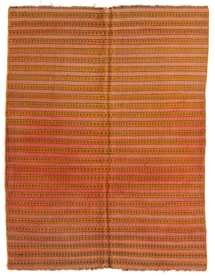 Detail image of 4' 3 x 9' 7 Hand Woven Kilim Fars Wool Runner Rug