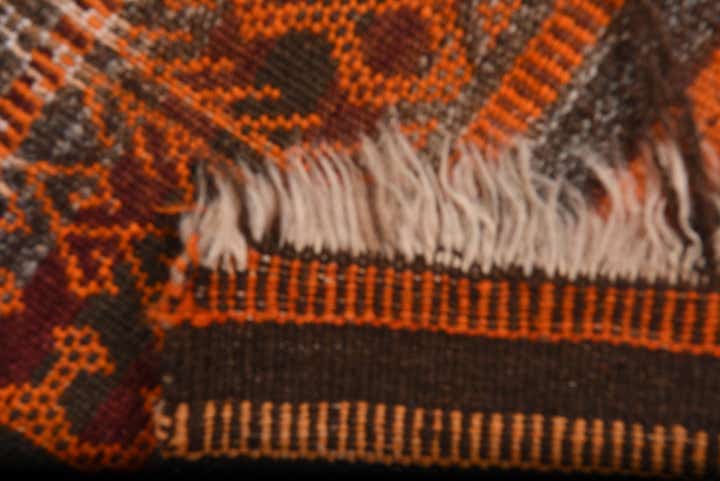4' 3 x 10' 8 Hand Woven Kilim Fars Wool Runner Rug