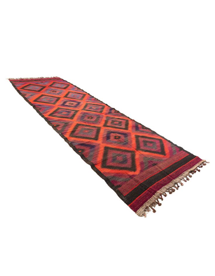 Detail image of 4' 8 x 15'  Hand Woven Kilim Fars Wool Runner Rug