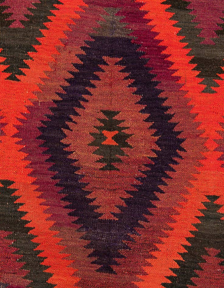 Detail image of 4' 8 x 15'  Hand Woven Kilim Fars Wool Runner Rug