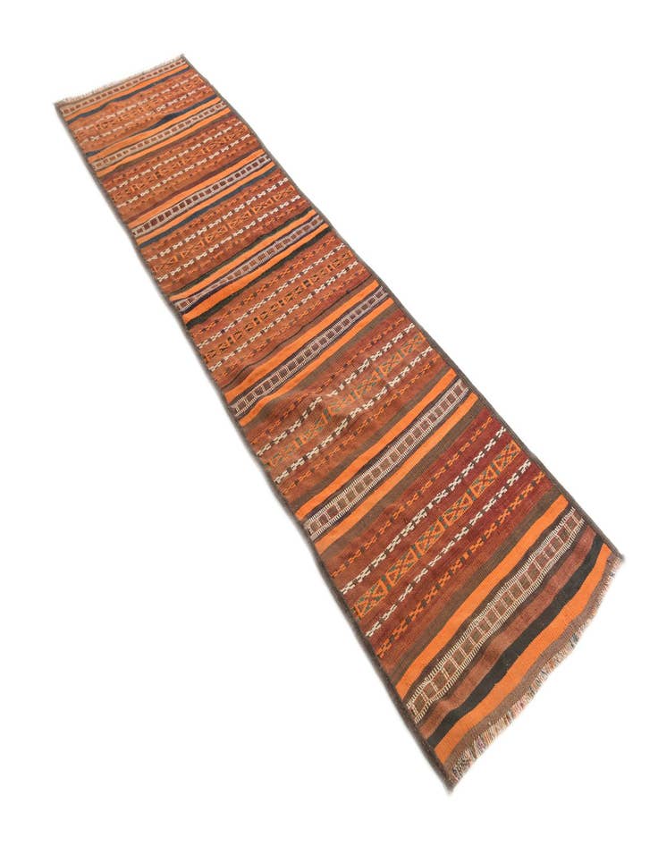 Detail image of 2' 9 x 10' Hand Woven Kilim Fars Wool Runner Rug