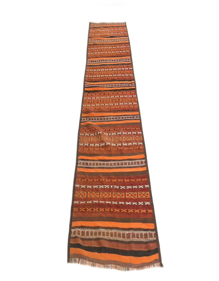 Detail image of 2' 9 x 10' Hand Woven Kilim Fars Wool Runner Rug