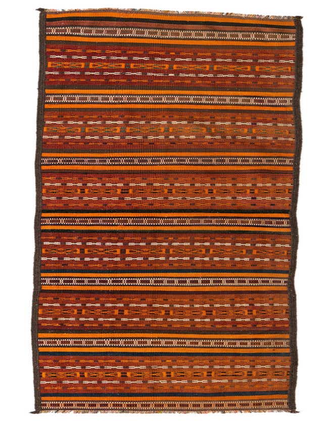 2' 9 x 10' Hand Woven Kilim Fars Wool Runner Rug