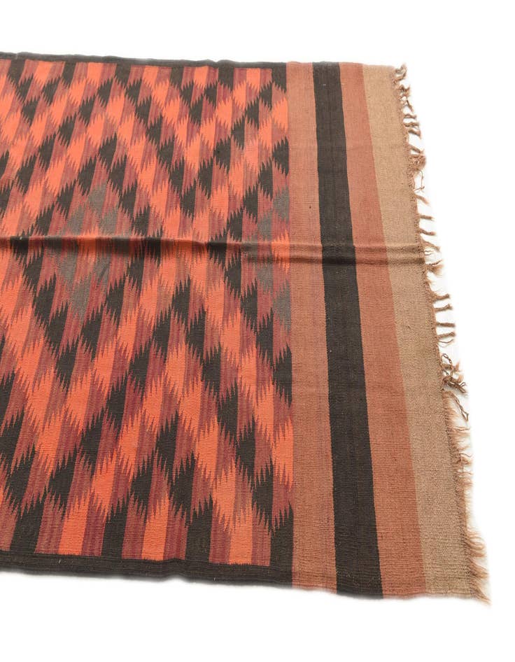 Detail image of 4' 3 x 15'  Hand Woven Kilim Fars Wool Runner Rug