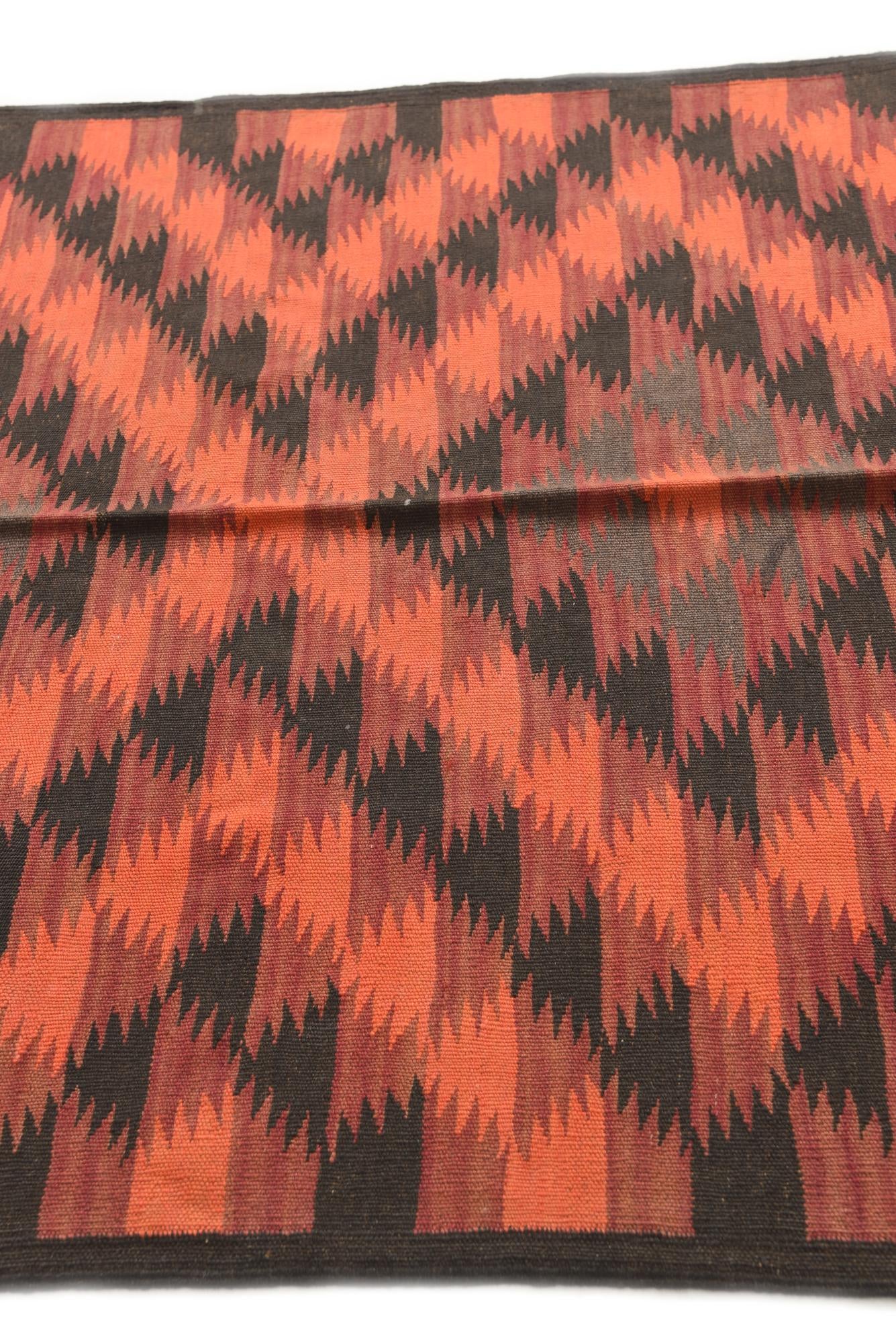 4' 3 x 15' Hand Woven Kilim Fars Wool Runner Rug